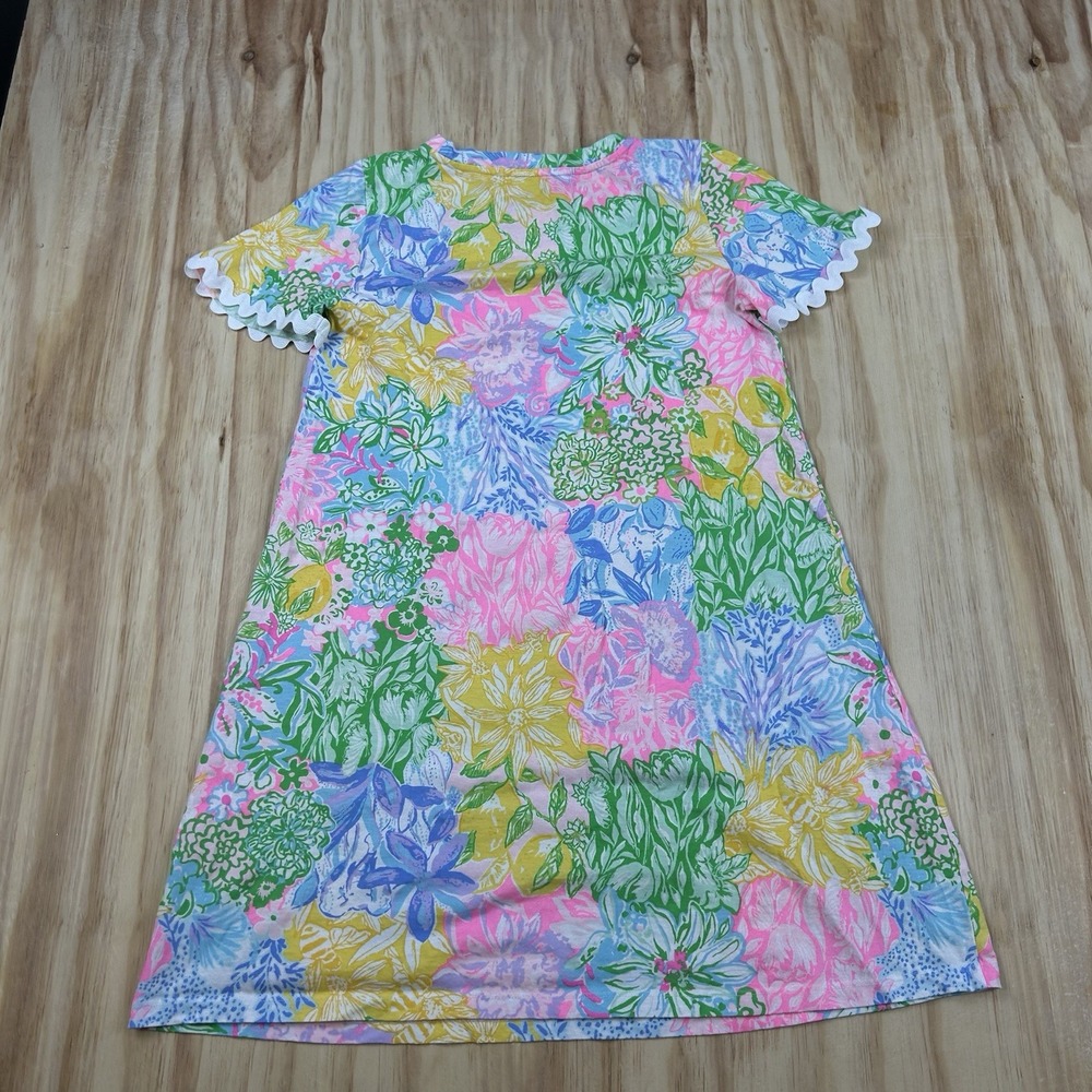 Lilly Pulitzer Cody Women's Small Bright Delight Patch Short Sleeve Dress Multi - Picture 3 of 9